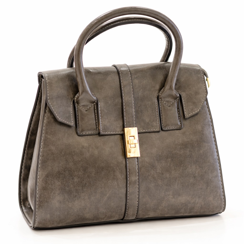 Elegant Charcoal Grey Structured Handbag